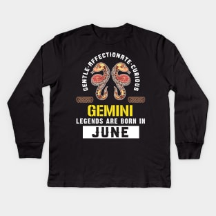 Zodiac Gemini: Born In June Kids Long Sleeve T-Shirt